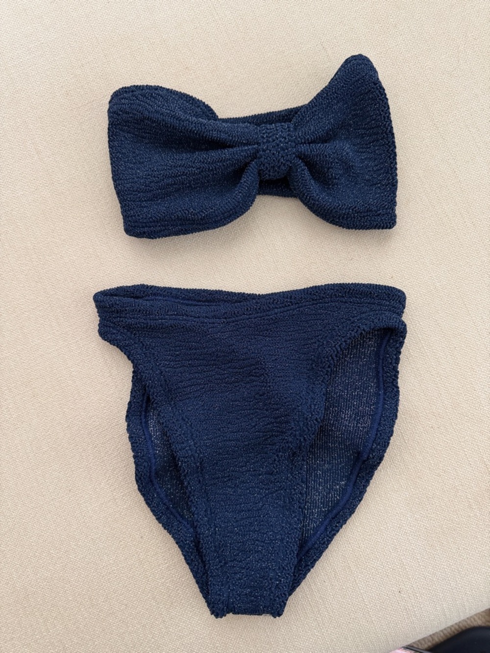 Hunza G Jean Lurex Bikini - Navy/Silver